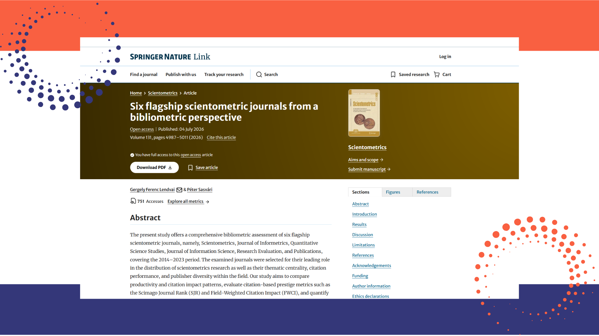 Tudománymetria Blog - Bibliometria elemzés a vezető tudománymetriai szakfolyóiratokról